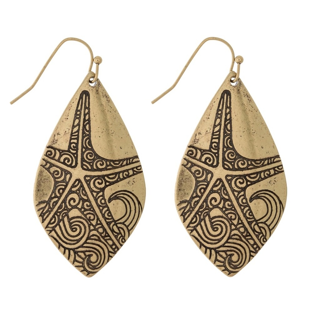 Starfish Golden Earrings